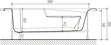 Акриловая ванна Eurolux BAGI 170x100 L